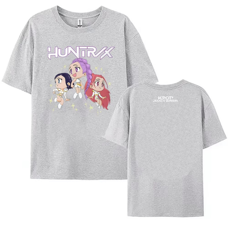 クロスボーダー KPop Demon Hunters デーモンハンターズ グループ ユニセックス カジュアル コットン ラウンドネック 半袖 Tシャツ|undefined