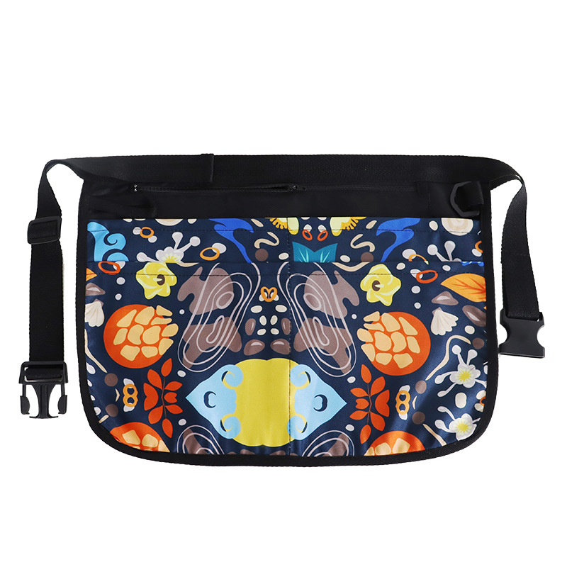 Delantal de poliéster de Amazon transfronterizo, media longitud corta, cinturón ajustable, hebilla, riñonera, cintura a cuadros de color fresco