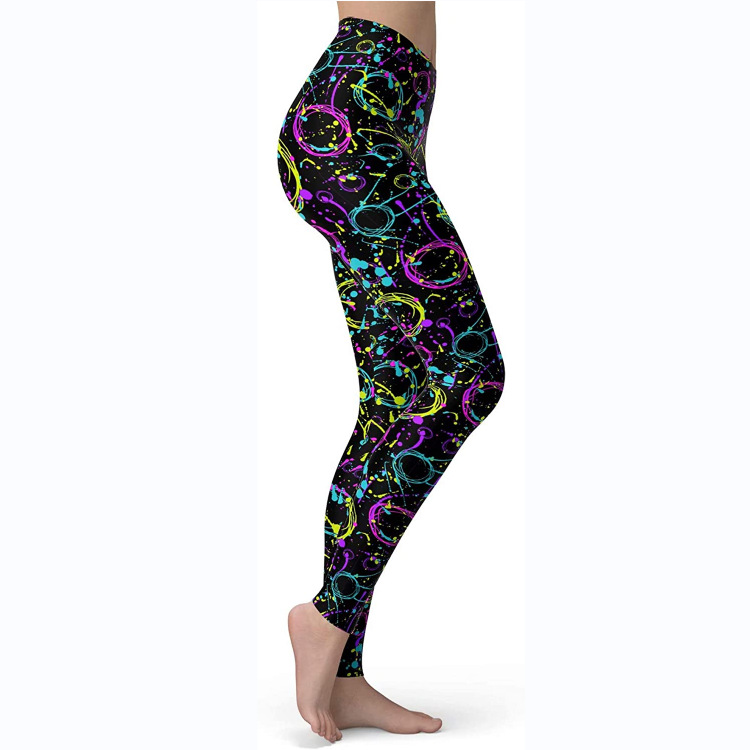 Abbigliamento da donna multicolore stampato slim fit fianchi sollevamento snellente grandi dimensioni corsa yoga fitness leggings_voghion.com