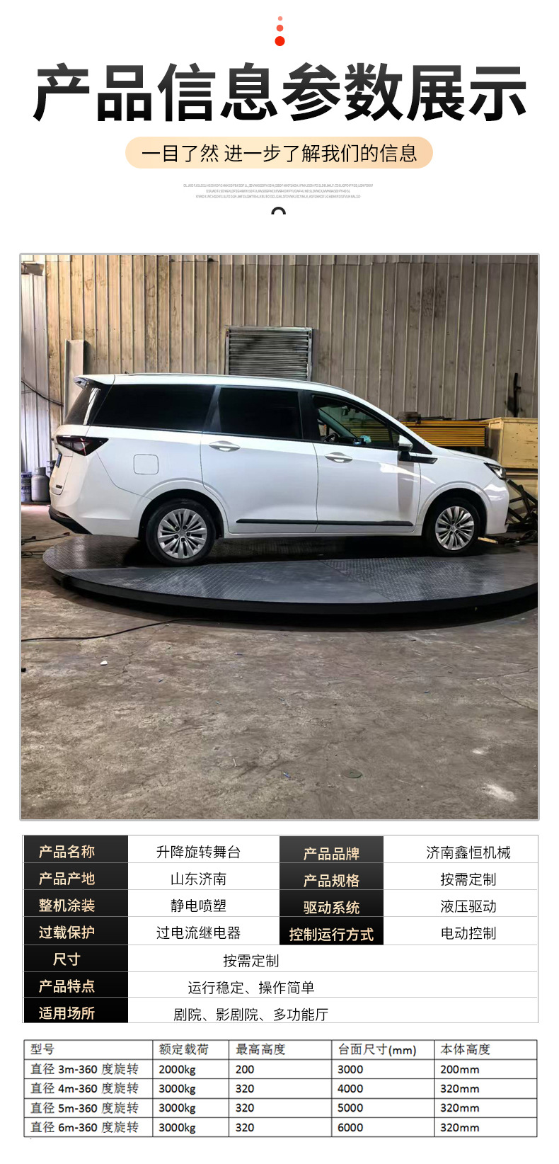 Electric Remote-Controlled 360-Degree Rotating Exhibition Stand Customization for 4S Stores, Car Displays, and Wedding Events with All-Directional Lifting and Rotating Stage