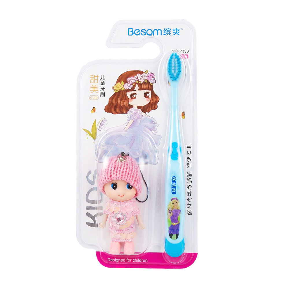 Binshuang children's toothbrush to send Barbie doll toy number 2038