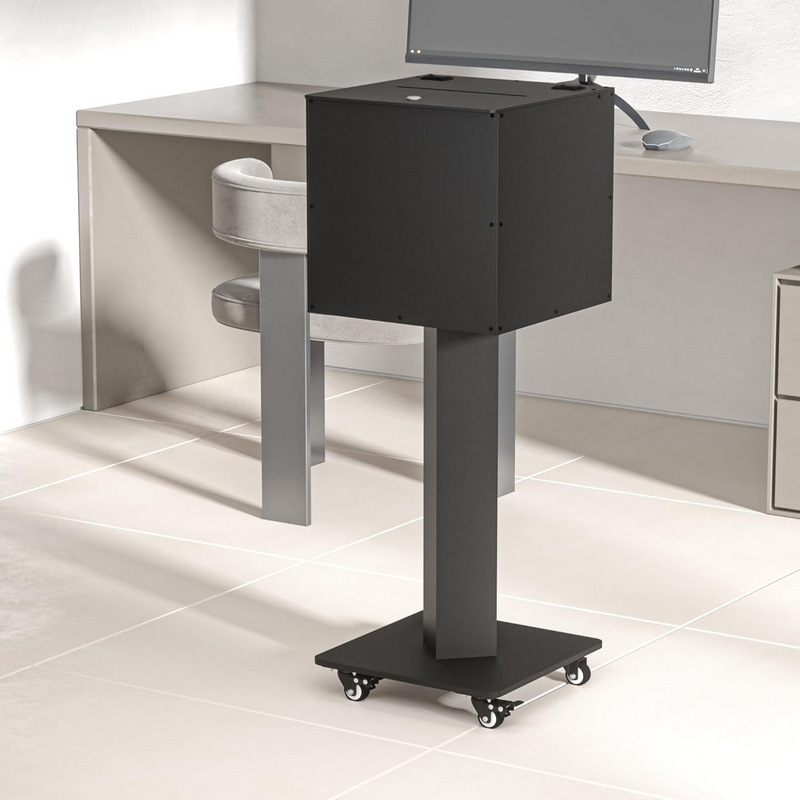 支持定制亚克力透明黑色大型收藏捐赠盒带脚轮方便移动外加锁钥匙