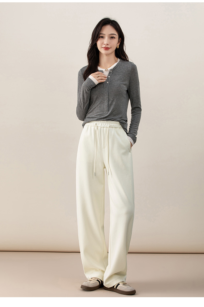Quần culottes nữ ống rộng cạp thun co giãn chất liệu lyocell len mềm mại dáng chuối — màu tím mận chi tiết 26