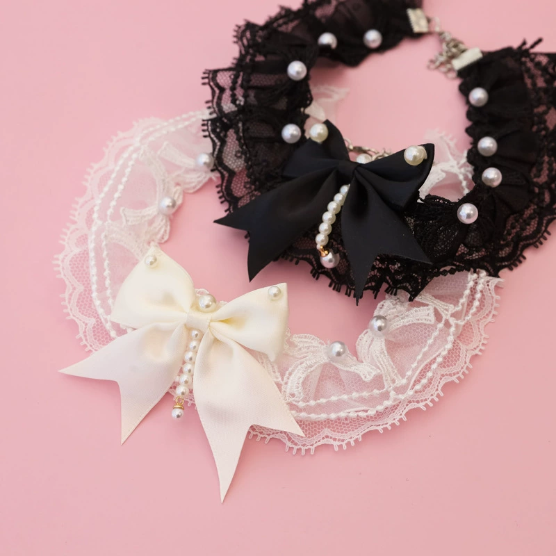 Специальное предложение, ошейник для домашних животных, котенок, собака, небольшой аромат, кружевной жемчужный бант, весенне-летний дышащий декор в стиле принцессы