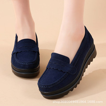 新款乐福鞋女士厚底松糕鞋百搭豆豆单鞋女舒适脚蹬休闲女单鞋批发