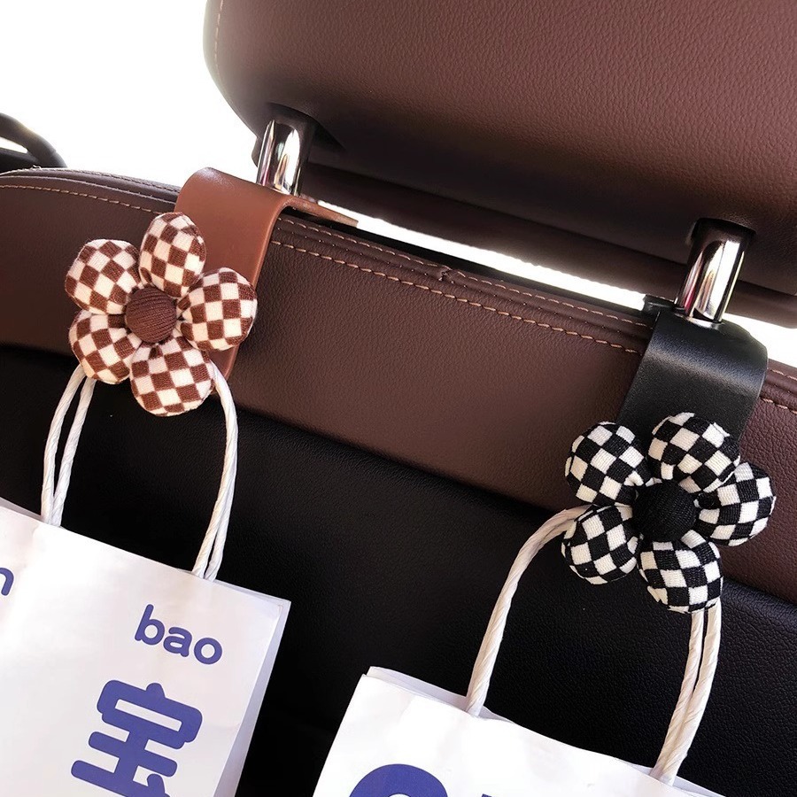 Gancho de coche, respaldo del asiento del coche, almacenamiento invisible trasero multifuncional, gancho pequeño, accesorios de decoración de coche lindos para mujer
