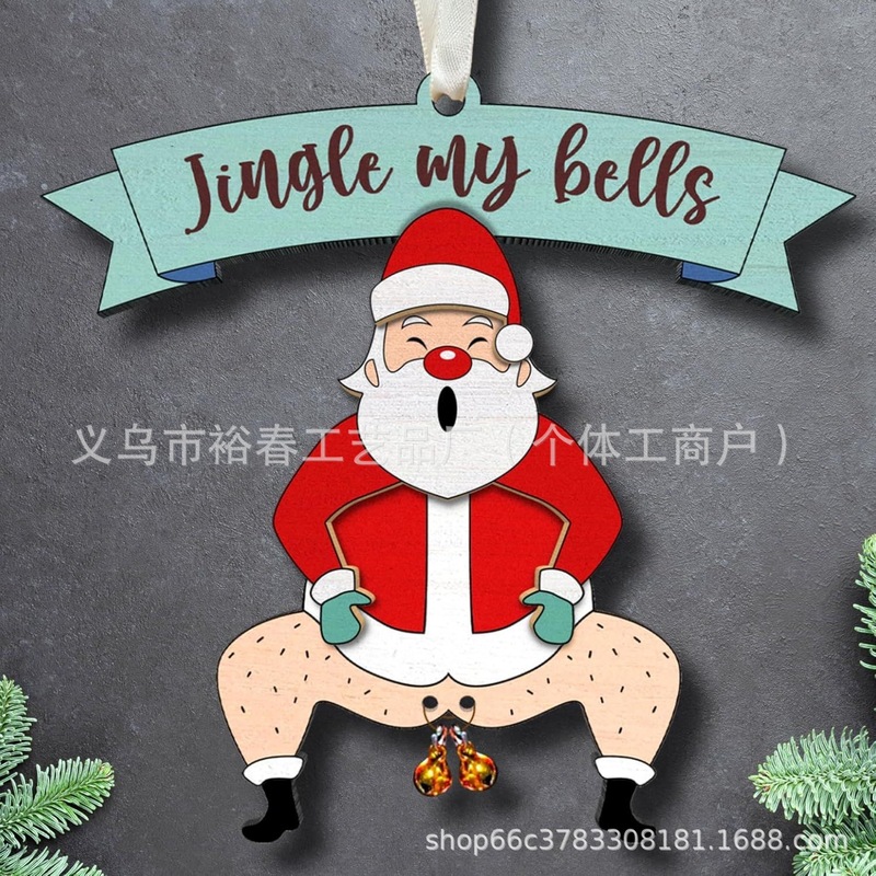 跨境新房乔迁礼物圣诞树挂件双层雕刻木质工艺品创意家居装饰礼品|undefined