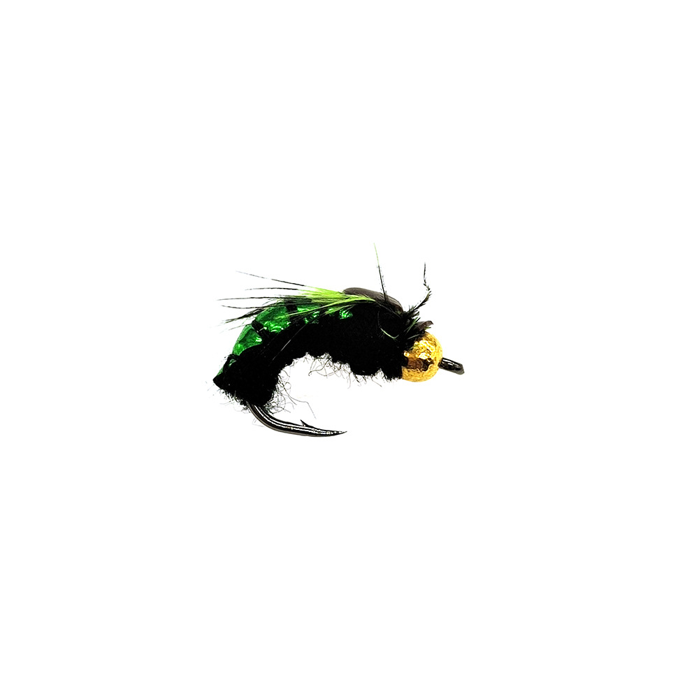 XB022 Green Wing Kung Fu mosca pequeña mosca grande pesca con mosca micro-objeto Lu Ya gancho de pelo cebo para mosca lubina pez mandarín