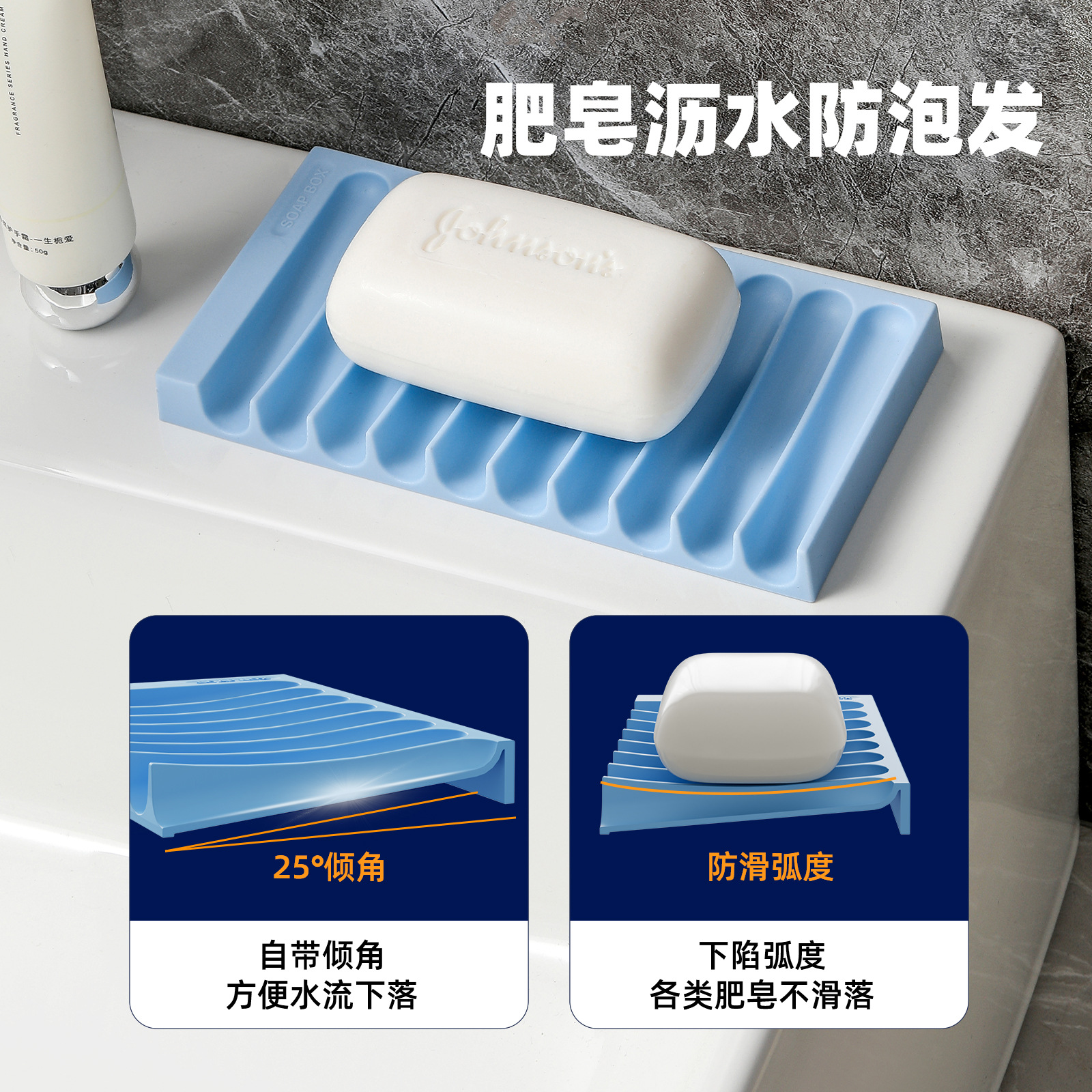 caja de jabón de drenaje suave patentada caja de jabón de venta caliente transfronteriza caja de jabón de baño de drenaje estante de almacenamiento de jabón al por mayor