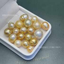 海水南洋钻石金珠裸珠无孔近圆强光细微瑕源头厂家批发可diy手作