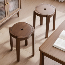 纯实木凳子现在简约家用风车凳圆凳可叠放旋风凳餐椅轻奢耐用餐凳