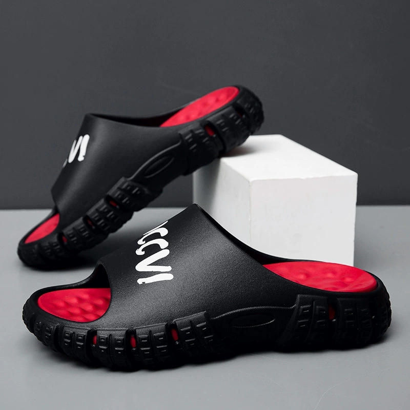 Summer ultra-soft men's slippers platform, non-slip beach mule, Collection Year 2026, suitable for outdoor wear, plus size