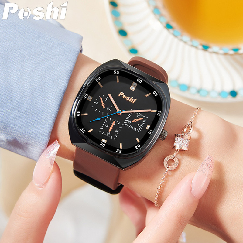 Cross-border Watch hombres y mujeres de moda simple temperamento ins estilo de moda cuadrada cinta de silicona reloj de cuarzo al por mayor