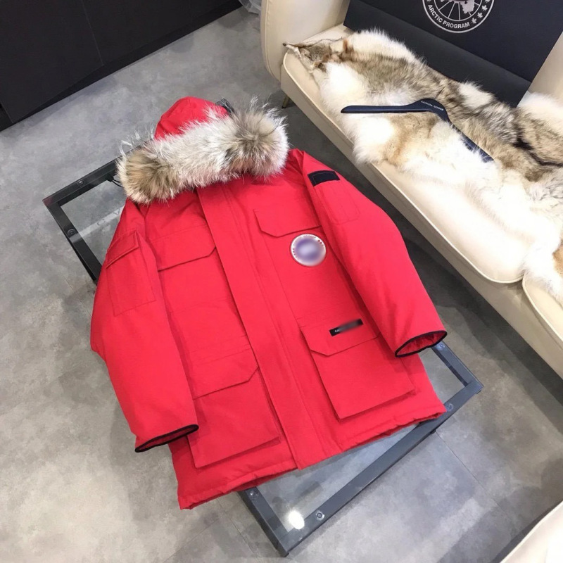 羽绒服冬季男款高级感大鹅08款派克大衣狼毛领羽绒服纯原加拿大外|undefined