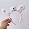 Cute plush headband, universal demi-season hair accessory for face washing, simple and elegant design