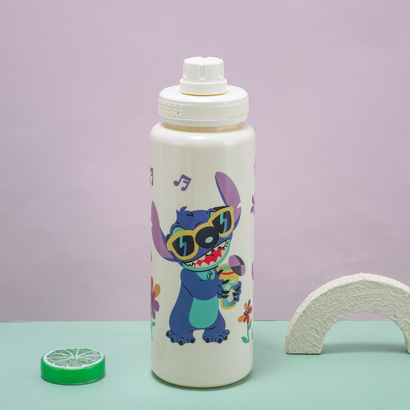 スターリー漫画プラスチックカップ、見栄えの良い、大容量、学生用ソリッドカラーの子供用ウォーターカップ、ハンドル付きポータブル大容量カップ|undefined