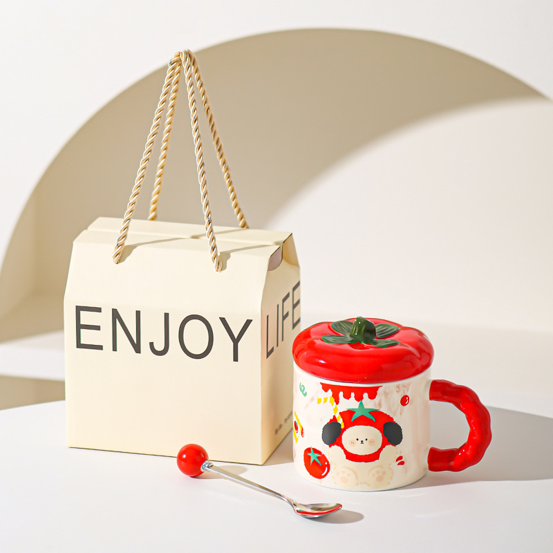 Tazas de cerámica de marcas, tazas de agua lindas, tazas de regalo de cumpleaños con tazas de café cubiertas, tazas de desayuno