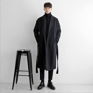 Woolen thickened warm mid-length coat men's 2023 long woolen coat Korean style windbreaker men's foreign trade Wholesale