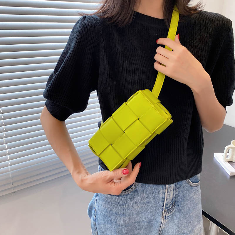 Woven small bag 2024 new fashion versatile chest bag tofu bag women's crossbody waist pack ins fashion women's bag