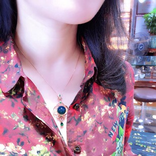 15mm Mexican Lamper Seiko Inlaid S925 Silver Pendant Lucky Flower Design Elegant Women's All-Match