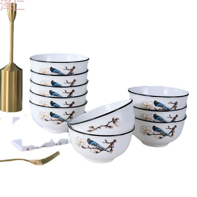 Ceramic big tableware for food, increased thickness, 10 pieces