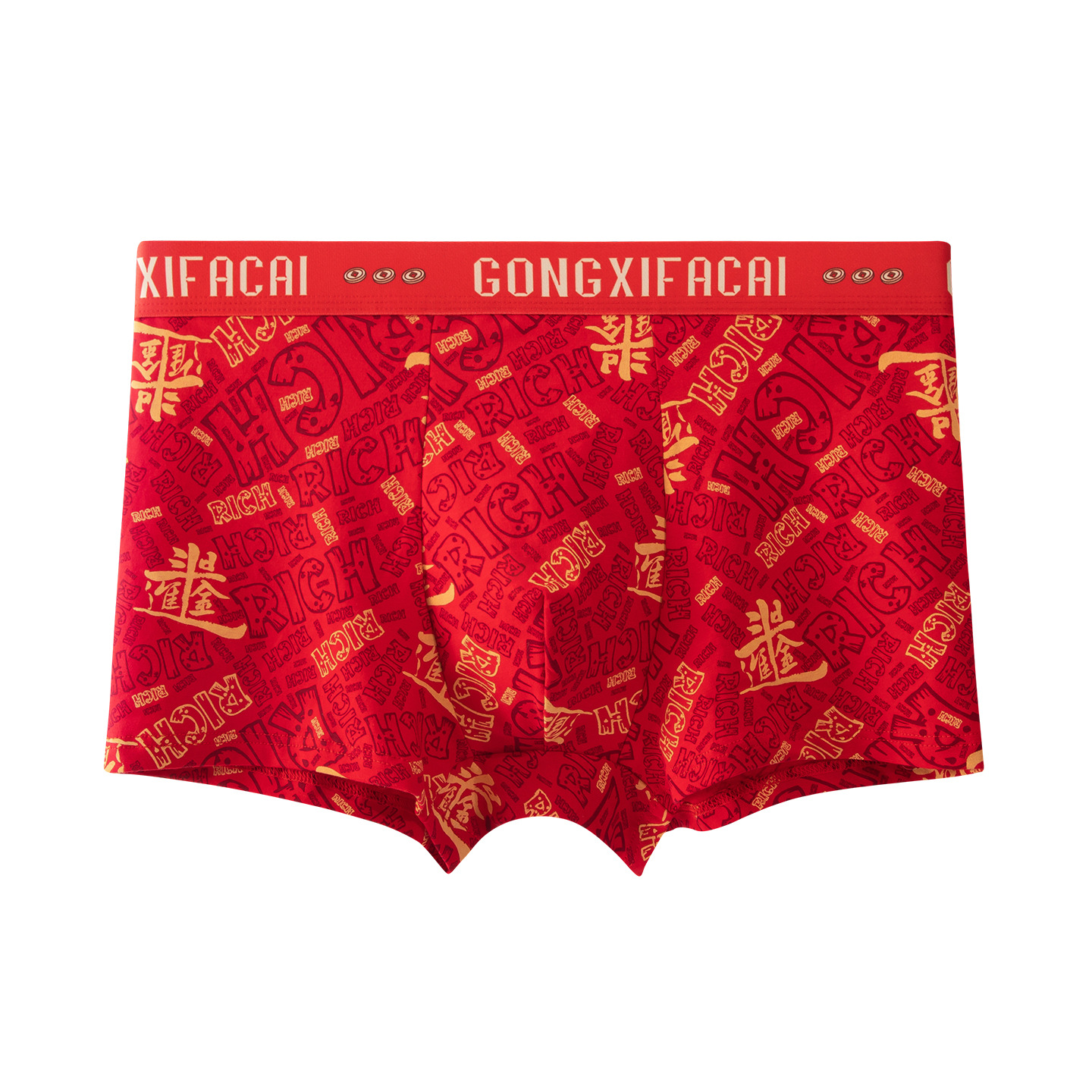 Año Nuevo pantalones interiores rojos de hombre algodón impresión de tendencia 10A antibacterianos cómodos y transpirables pantalones de transporte juvenil