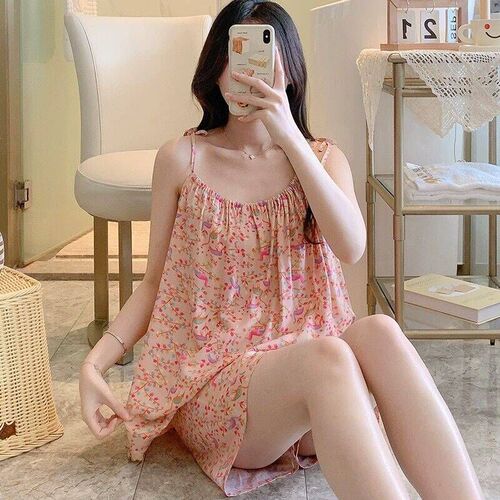 2025 Dopamine Strappy Pajamas for Women, Summer Chinese-style Home Wear in Plus Sizes—Perfect for Petite Frames This Summer