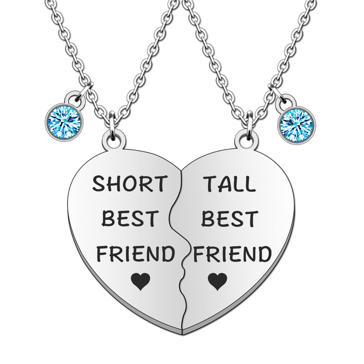 Heart Shape Pattern Stainless Steel Puzzle Necklace Set Of 2 Best Friends Gift Friendship Necklace Heart Shaped Polished Titanium Steel Jewelry For Women