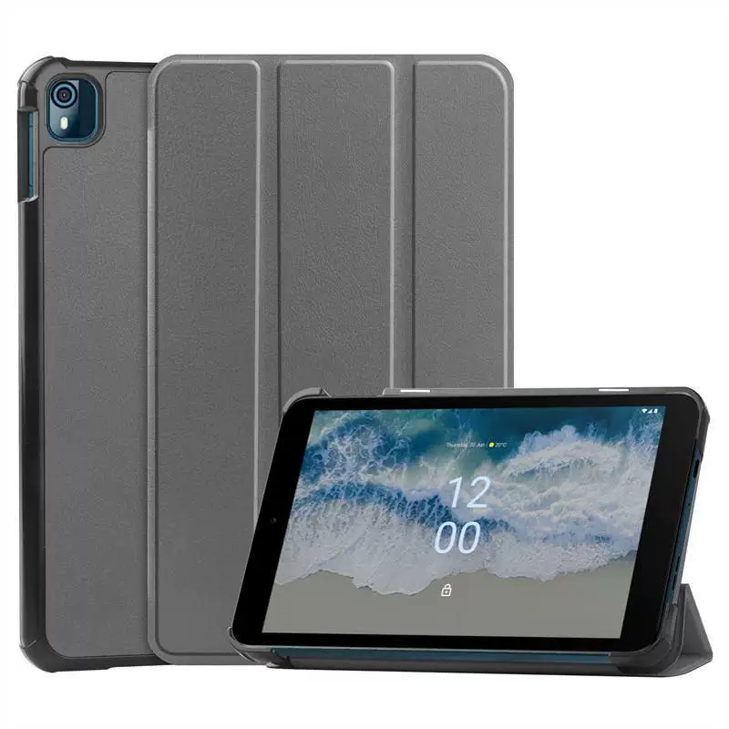 Подходит для protective кейса Nokia Nokia T10 однотонный кожаный чехол тройного сворачивания плоский защитный чехол жесткий корпус