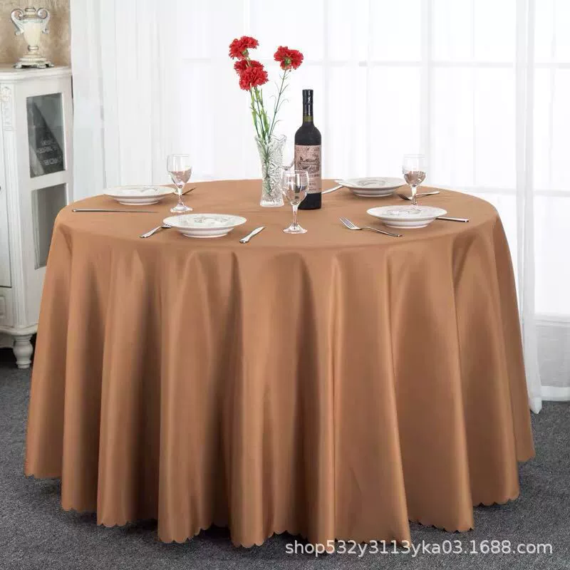 Large round table restaurant tablecloth hotel hotel banquet family can use round wedding European tablecloth table covers cross-border