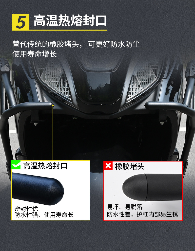 Suitable for Haojue Ufr150 Motorcycle Crash Bars, Front and Rear Anti-Fall Bumper Protection Bars, Modification Accessories