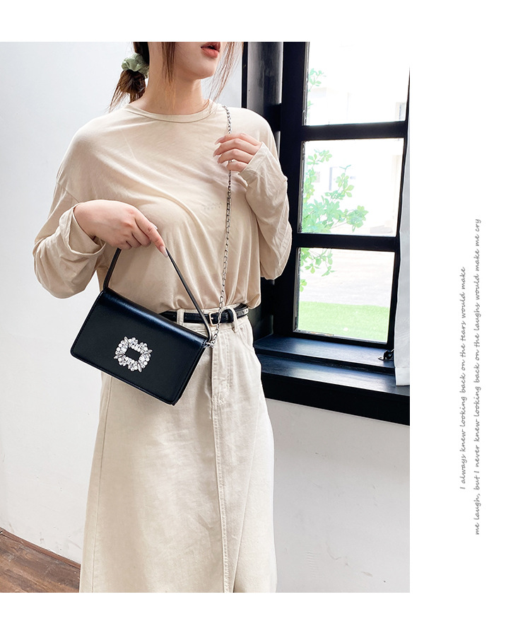 2023 Borsa a tracolla a tracolla con diamante appiccicoso versatile di nuova moda Borsa a tracolla da donna piccola borsa quadrata Produttore Borse da donna all'ingrosso_voghion.com