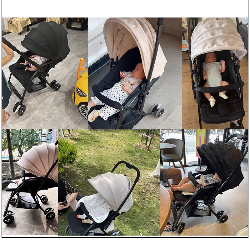Baby Stroller Is Lightweight, Foldable, Two-Way, One-Button Stroller, Can Sit, Lie Down, Shock-Proof, Newborn Baby, Four-Wheel Universal