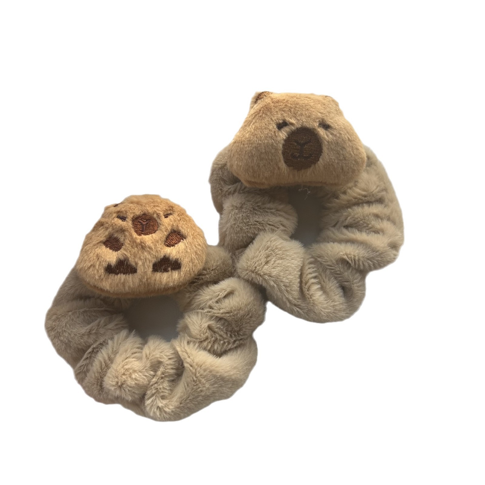 Otoño y invierno Capibara pelúcia anillo de cabello nuevo Dolphin encantador cuerdas de cabello suaves color curry anillo de intestino grande