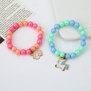 Cross-Border Hot Selling Cartoon Children's Bracelet Cute Pink Pony Girl Baby Bracelet Little Girl Bracelet Jewelry