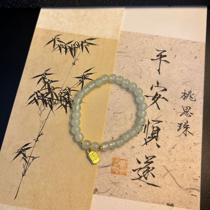 绿野蝴蝶手链九条装琉璃手串小清新气质显白串珠蝴蝶结手链送闺蜜|undefined