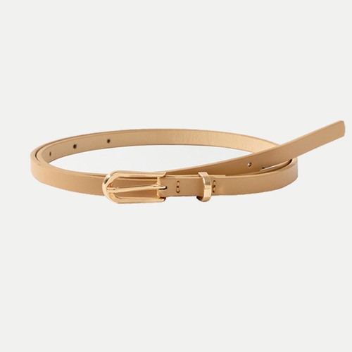 New Korean Version Factory Direct Sale Multicolor PU Leather Alloy Slim Belt for Women Fashionable Matchable Pin Belt Wholesale