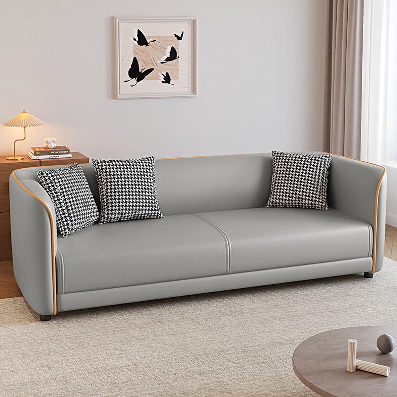 Living Room Small Apartment 2025 New Rental House Straight Row Double or Three Person Fabric Sofa Bedroom Elephant Ear Sofa