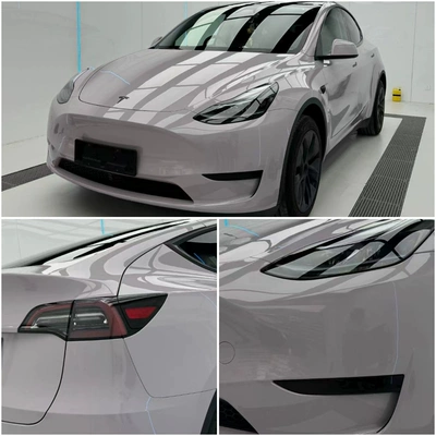 Auto Color Change Film: Matte Black Starry Purple Mountain - misty-gray-purple-whole-roll