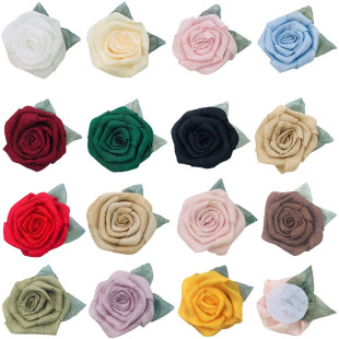 In-Stock 6cm Dried Rose with Leaves High-End Clothing Accessory Corsage Wrist Flower Necklace Flower Headpiece Accessory