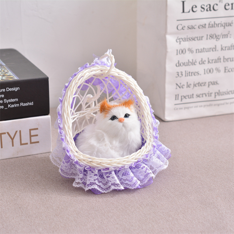 소리가 있는 노란 머리 고양이 (랜덤 대나무 바구니를 보냅니다)