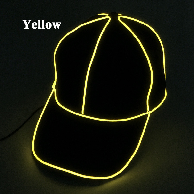 Luminosa gorra de béisbol luz fría flash casquillo brillante hip hop sombrero bola espectáculo noche suministros