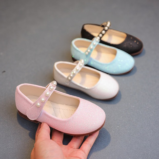 2025 Spring and Autumn Korean Style New Girls' Leather Shoes Foreign Trade Order Princess Single Shoes Children's Velcro Performance Dance Shoes