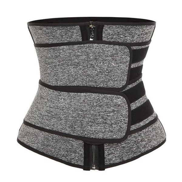 Two zipper double belt gray