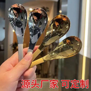 Source Manufacturer Stainless Steel Spoon Thickened Internet Celebrity Spoon Household Long Handle Spoon Eating Soup Spoon Tableware Wholesale