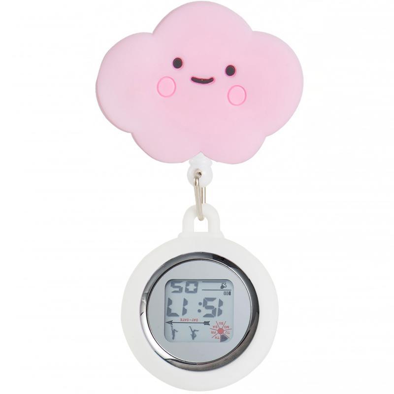 Reloj de enfermera de estiramiento multifuncional luminoso fuerte reloj colgante reloj electrónico digital retráctil de dibujos animados lindo clip cronómetro reloj de bolsillo