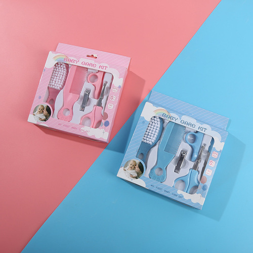 Baby care product set Baby comb brush scissors care tool kit Baby care 6-piece set