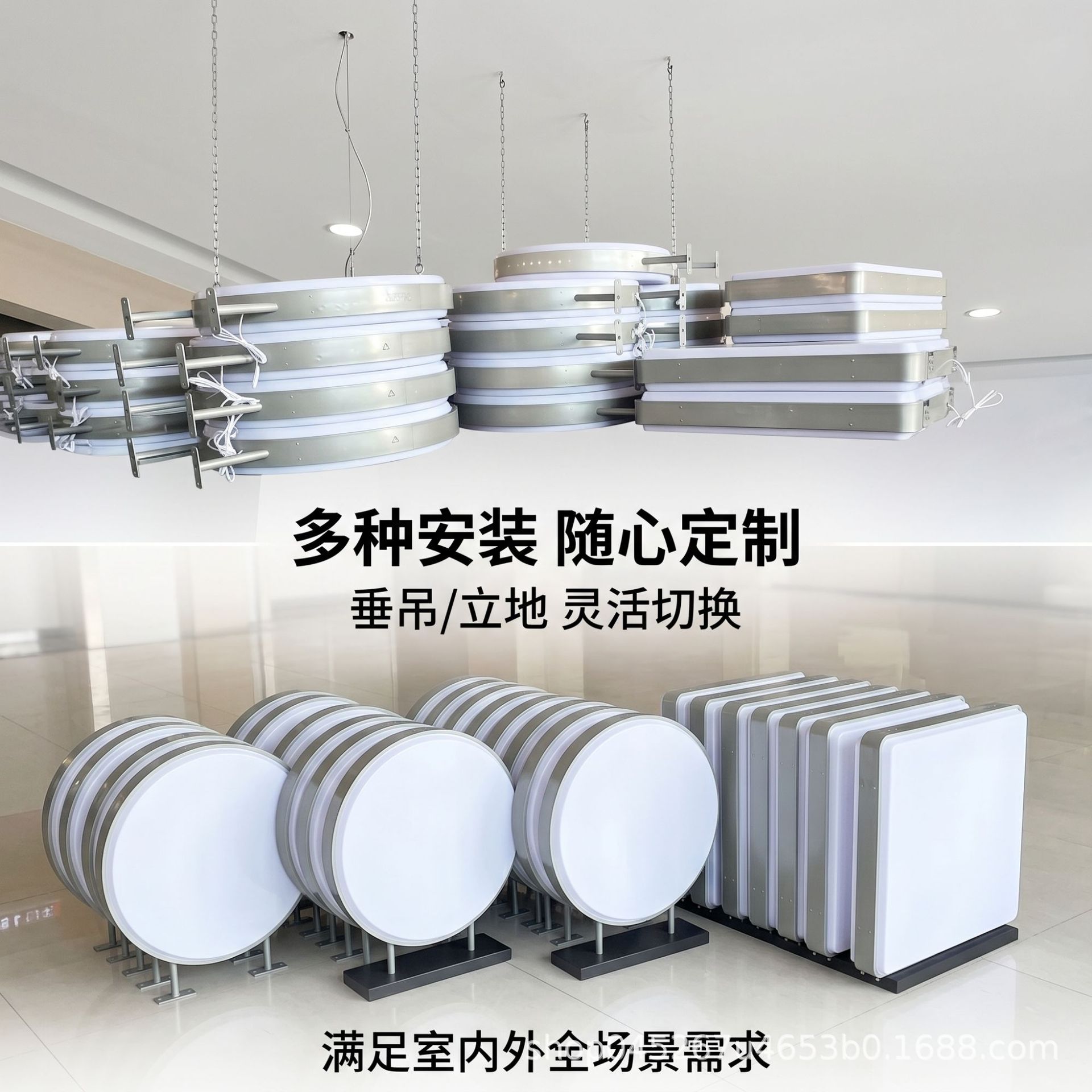 Caja de Luz Publicitaria LED Circular de Acrílico Impermeable para Exterior