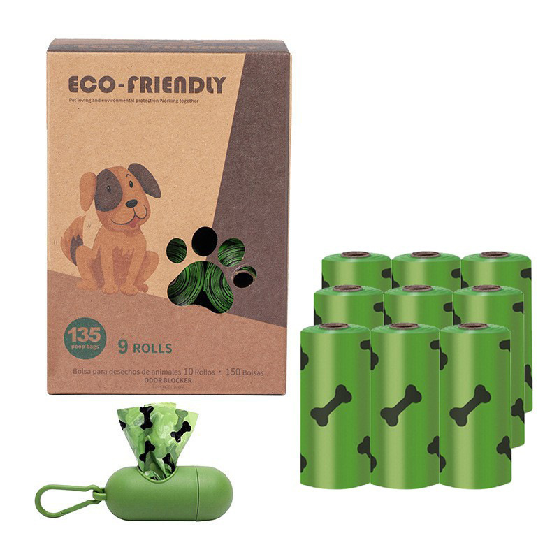 Transfronterizo en stock al por mayor 1,5 Bolsa de basura para mascotas de seda en caja bolsa de caca EPI bolsa de caca degradable bolsa de caca