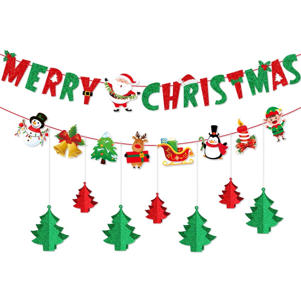 Suministro directo de fábrica decoración de fiesta de Navidad tire bandera tire flor colgante tridimensional Año Nuevo fiesta atmósfera diseño props